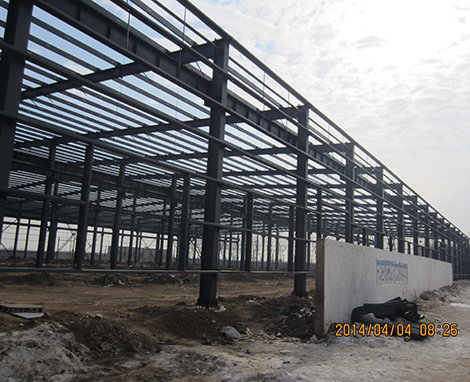 钢结构框架搭建完成